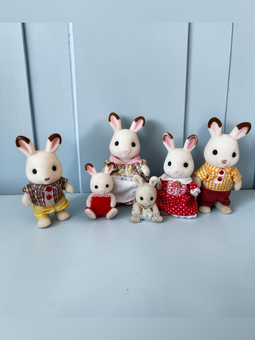 Sylvanian Families / Calico Critters Chocolate Rabbit Family Lot